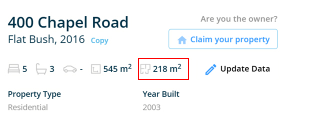Property square meter example